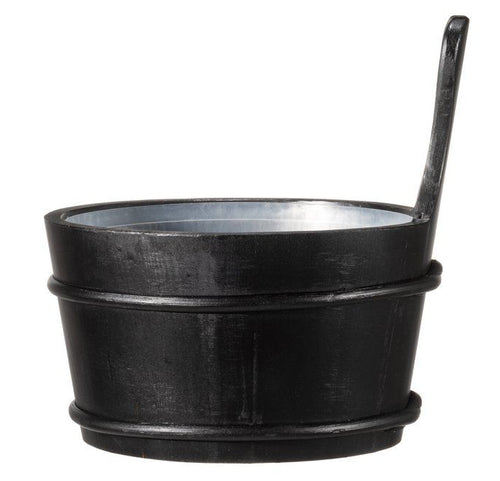 4Living houten sauna emmer (4 liter) met greep - pine (zwart)