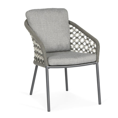 SUNS Nappa dining chair - Matt royal grey / camelsand / natrual grave / knot weave