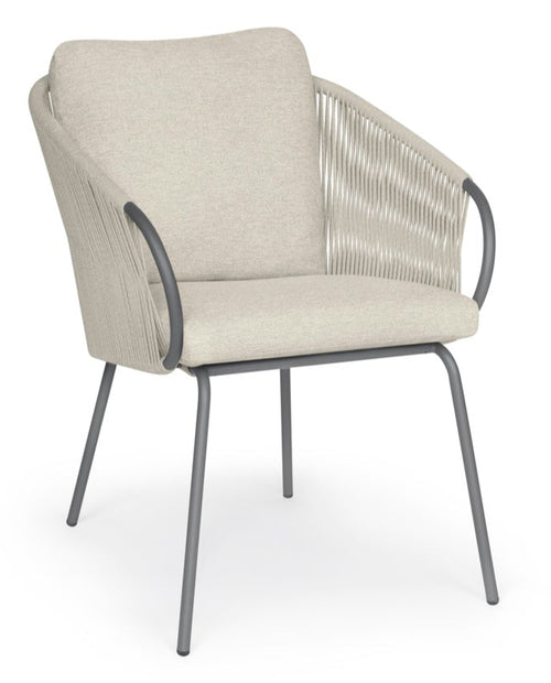 SUNS Dolce dining chair - Natural gravel / Matt royal grey