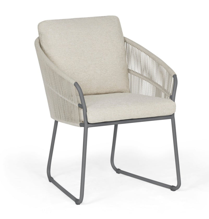 SUNS Noli dining chair - Natural gravel / Matt royal grey