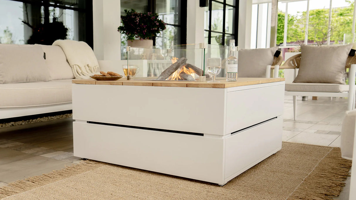 Cosi Cosipure 100 vuurtafel - wit/teak