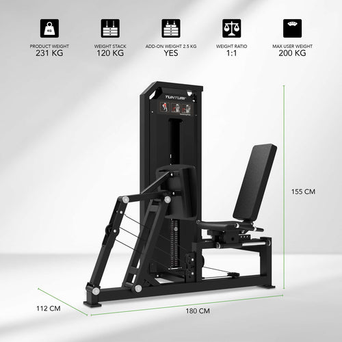 Tunturi Platinum Seated Leg Press Krachtstation Selectorized V-Series