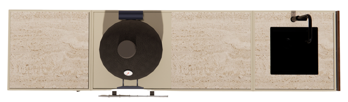 Roostr Rubix met koelkast, kamado en spoelunit - timeless taupe