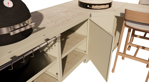 Roostr Rubix hoekopstelling met duo en bar - timeless taupe