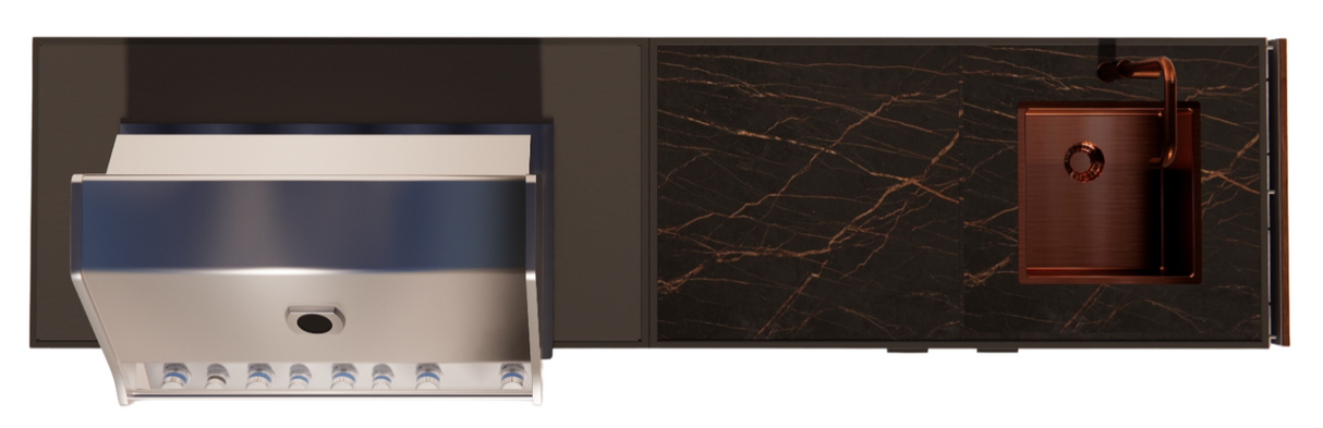 Roostr Rubix opstelling met gasbarbecue en frame - charcoal black