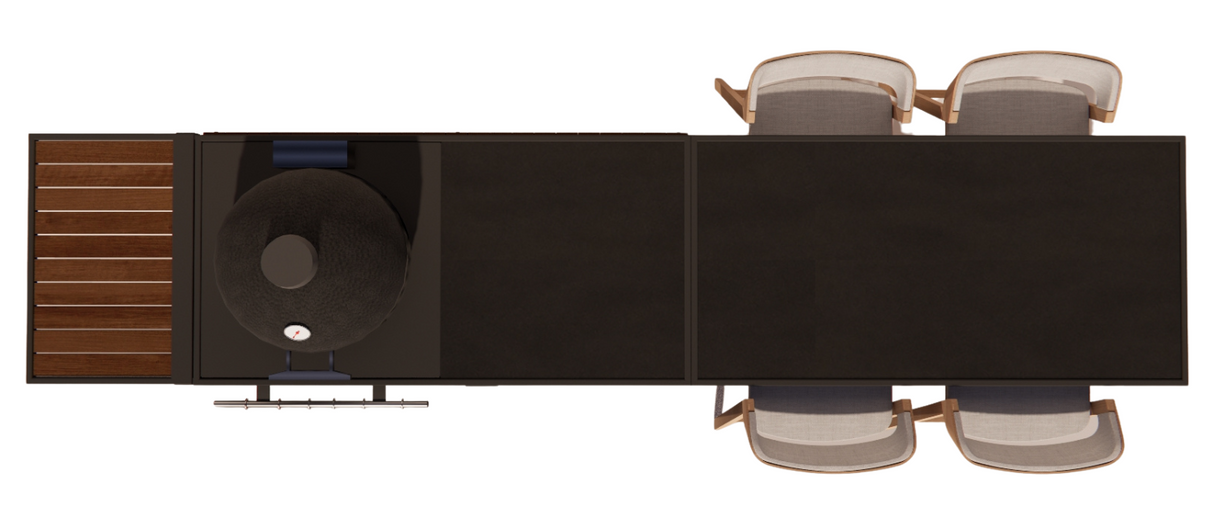 Roostr Rubix duo met Kamado en 4-persoons bar - charcoal black