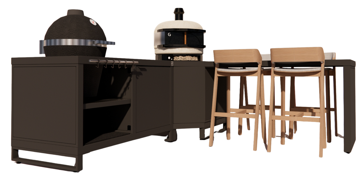 Roostr Rubix hoekopstelling met duo en bar - charcoal black