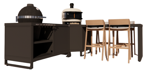 Roostr Rubix hoekopstelling met duo en bar - charcoal black