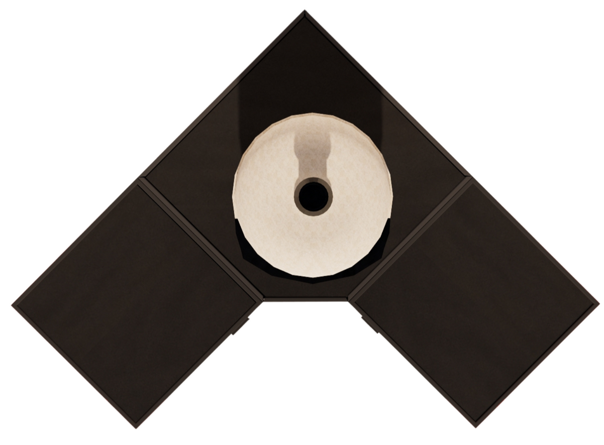 Roostr Rubix hoekopstelling met twee singles (voor kamado of pizzaoven) - charcoal black