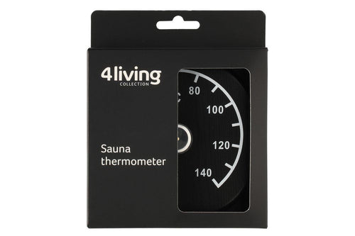 4Living sauna thermometer vierkant - pine (zwart)