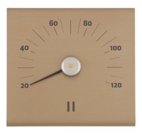 Rento aluminium sauna thermometer vierkant - champagne