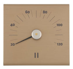 Rento aluminium sauna thermometer vierkant - champagne