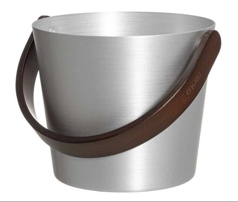 Rento aluminium sauna emmer (5 liter) met handvat - zilver (bamboe)