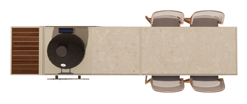 Roostr Rubix duo met Kamado en 4-persoons bar - timeless taupe