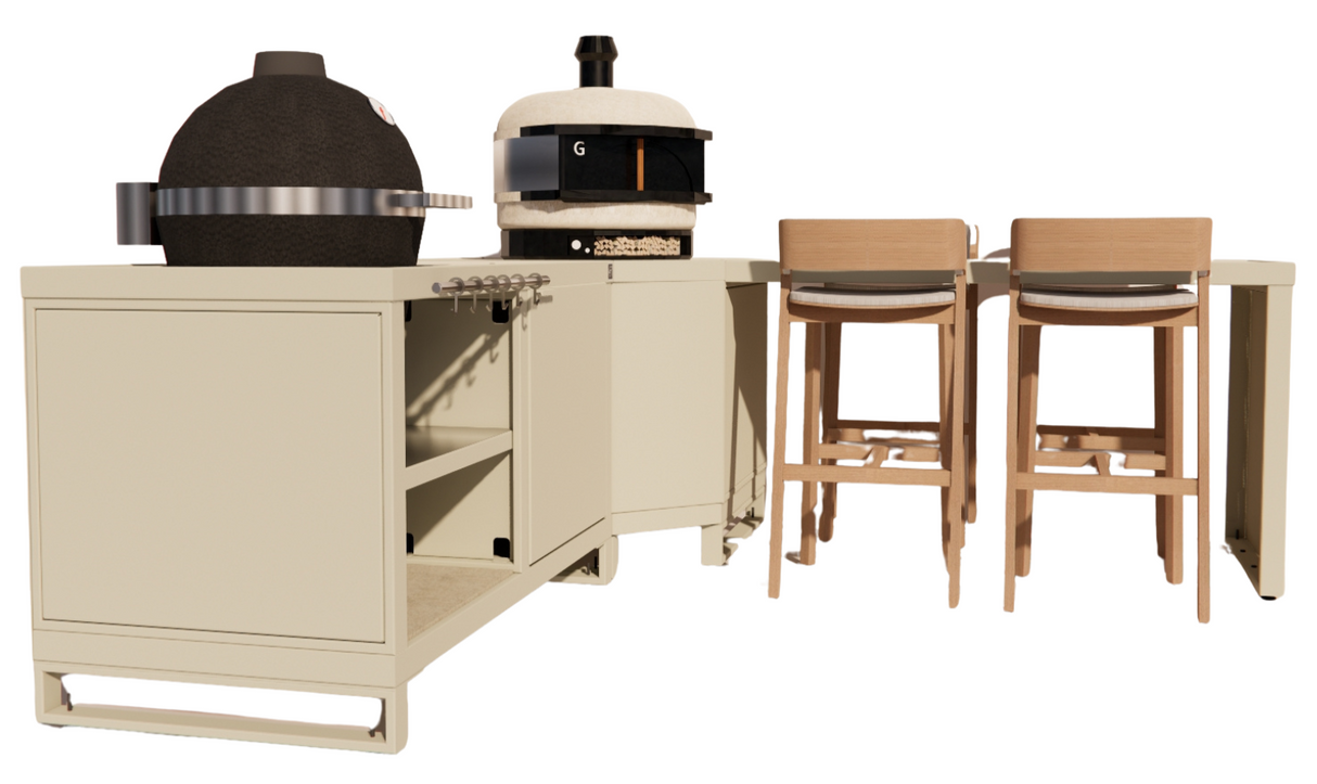 Roostr Rubix hoekopstelling met duo en bar - timeless taupe