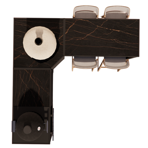 Roostr Rubix hoekopstelling met duo en bar - charcoal black