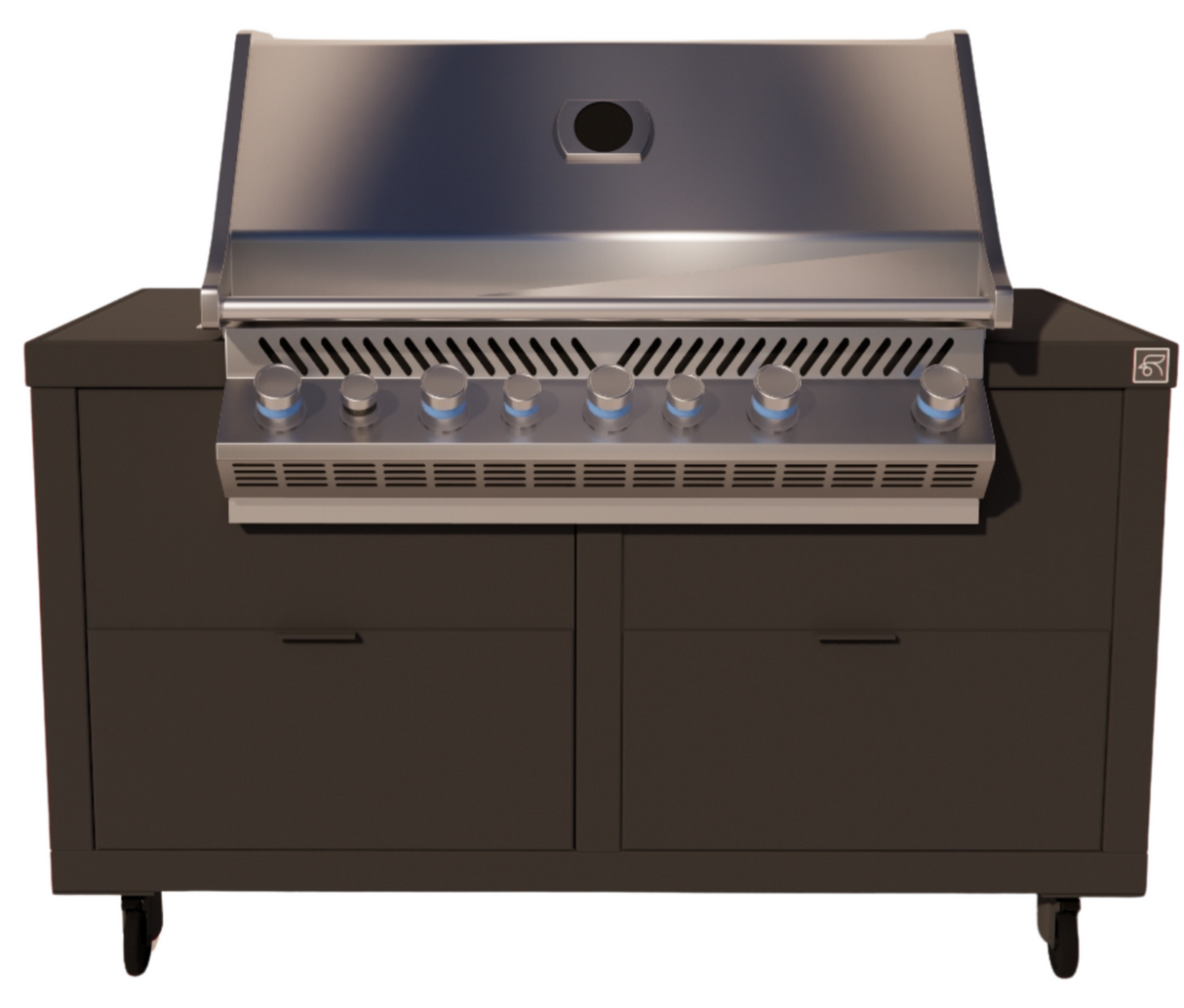 Roostr Rubix opstelling met gasbarbecue en wielen - charcoal black