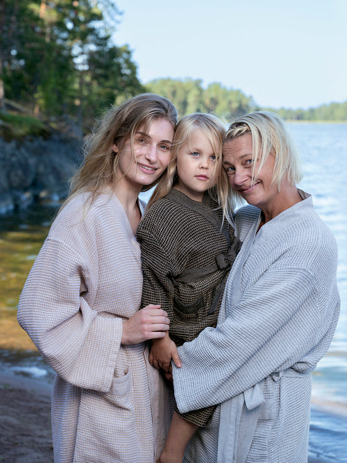 Rento Kenno unisex sauna badjas lichtgrijs - S/M
