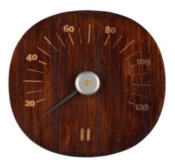 Rento sauna thermometer rond - donker bamboe