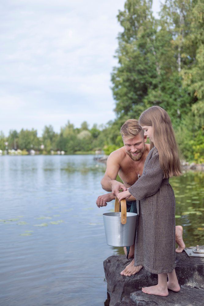 Rento Kenno kinderen sauna badjas bruin - S/M