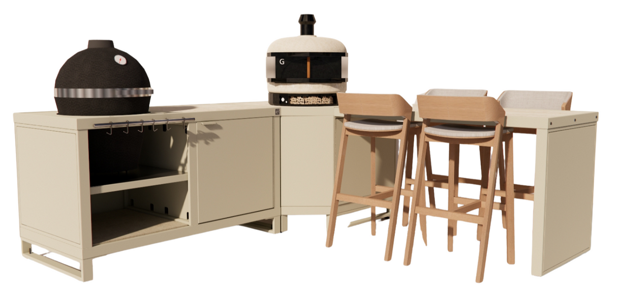 Roostr Rubix hoekopstelling met duo en bar - timeless taupe