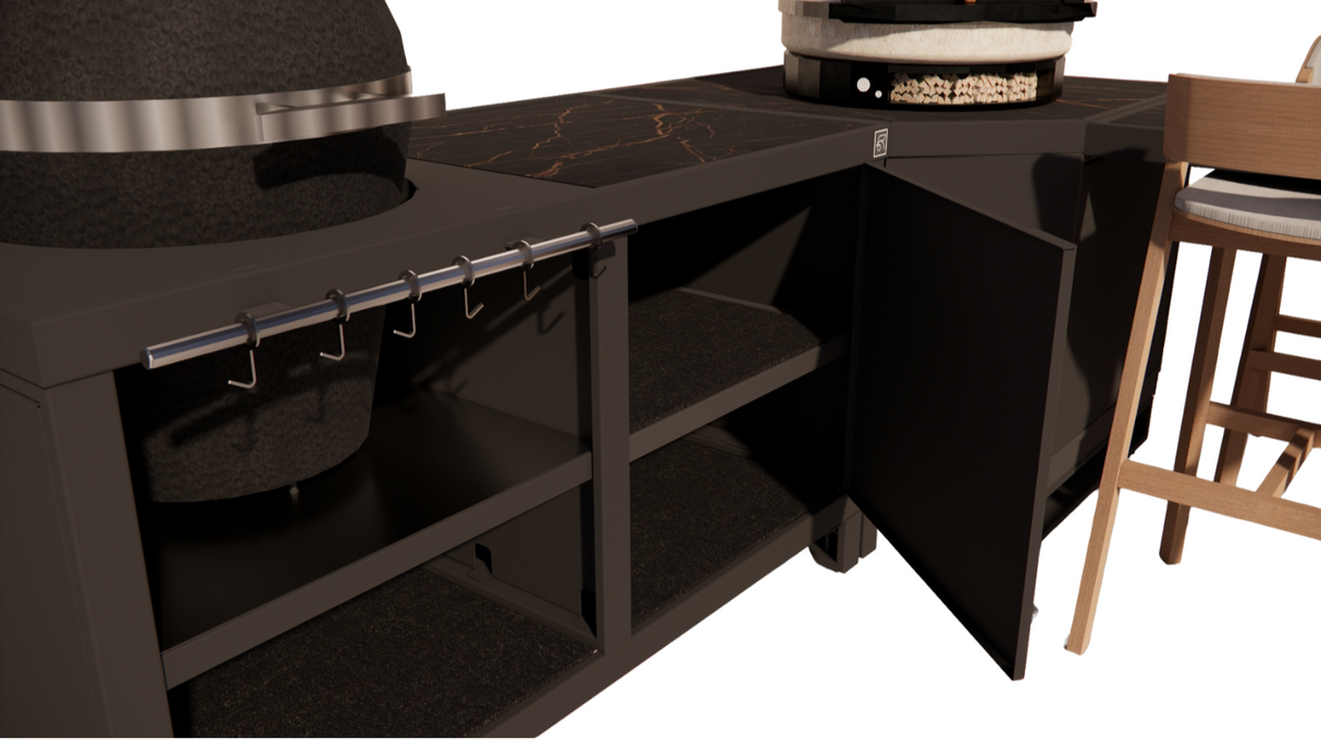 Roostr Rubix hoekopstelling met duo en bar - charcoal black