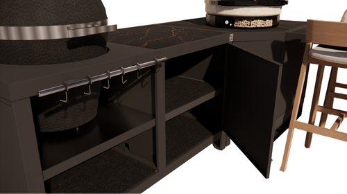 Roostr Rubix hoekopstelling met duo en bar - charcoal black
