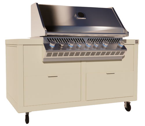 Roostr Rubix opstelling met gasbarbecue en wielen - timeless taupe