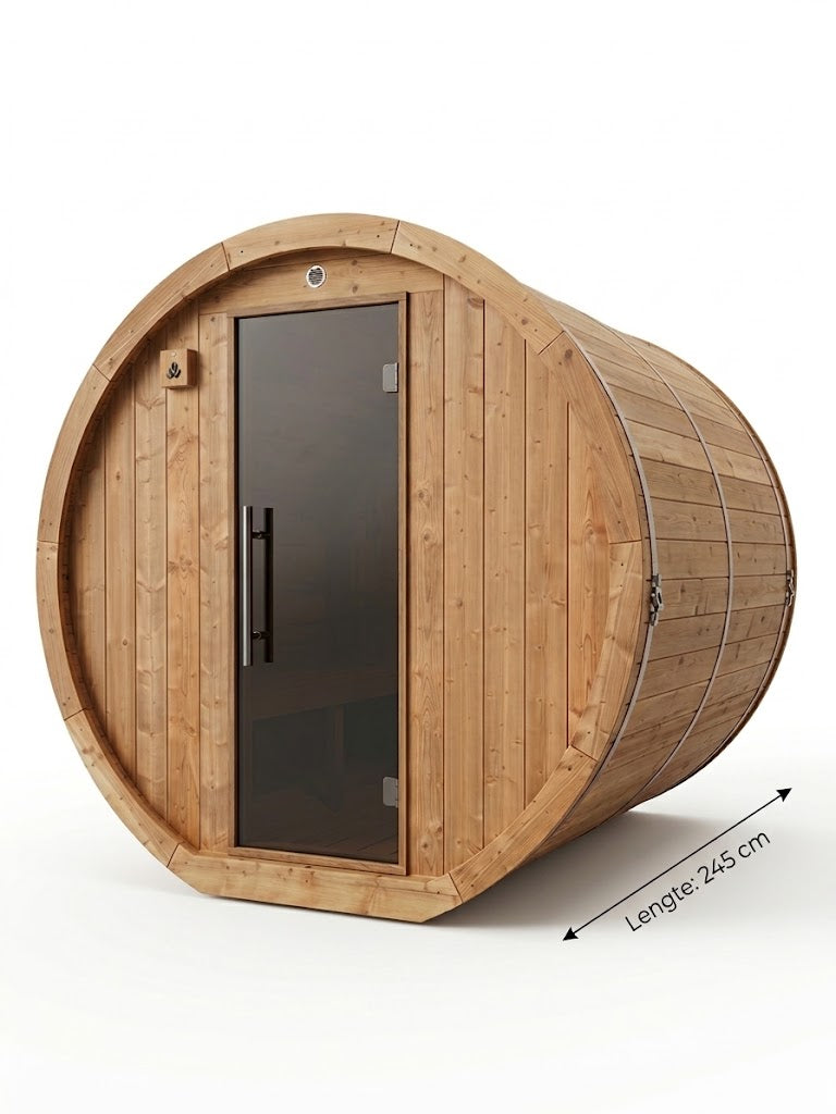 Vuren thermowood barrel sauna 245 cm