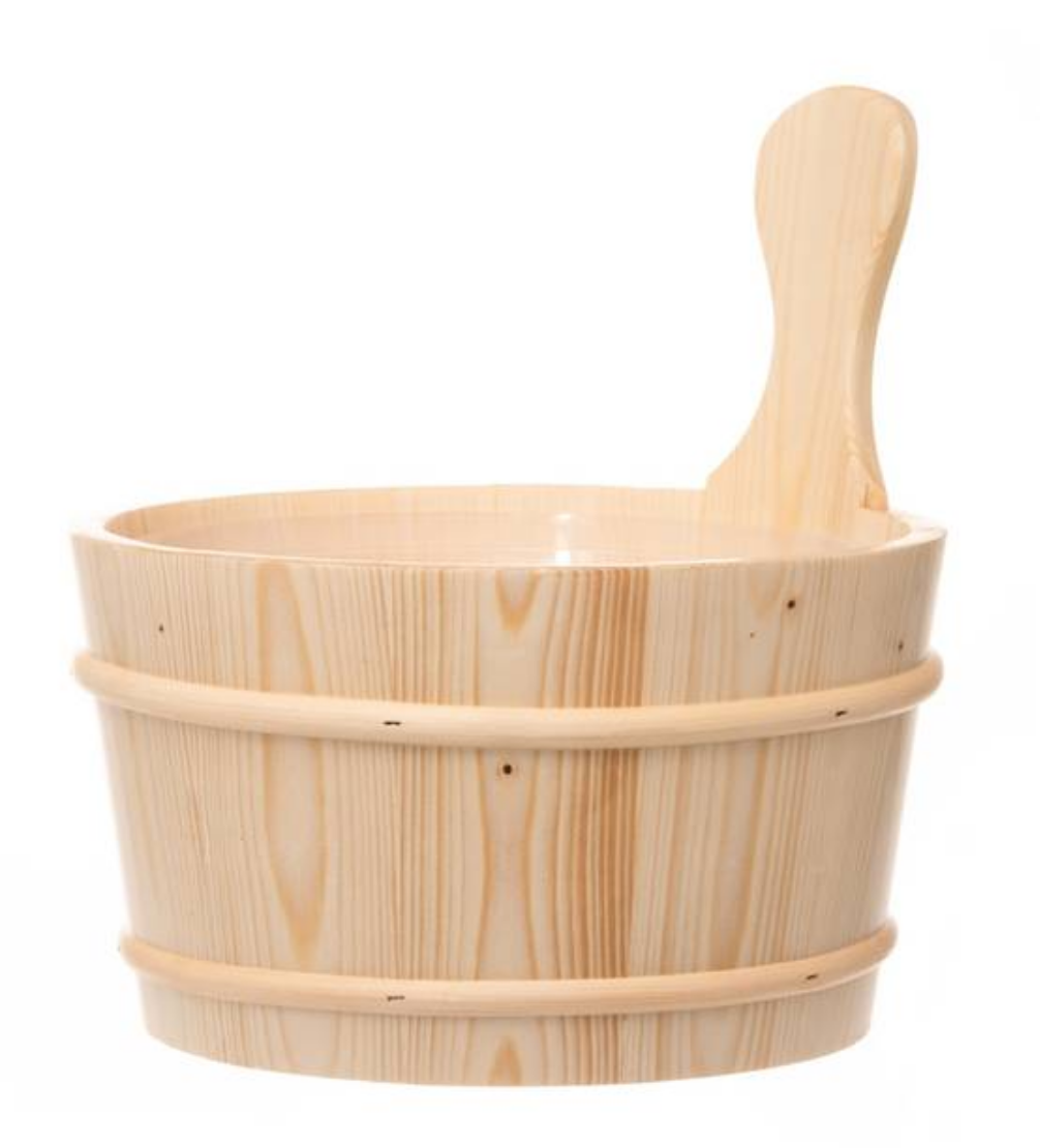 4Living houten sauna emmer (4 liter) met greep - sparrenhout