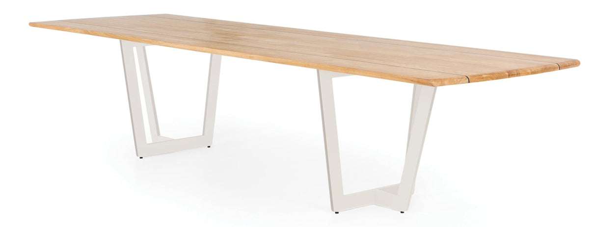 SUNS Palermo tafel 280 x 100 cm - Natural new teak blad / Camel sand frame