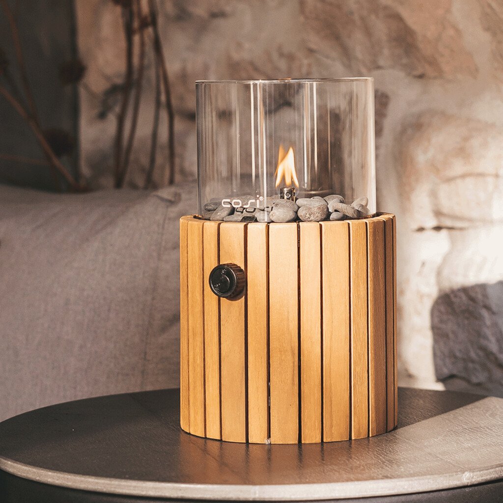 Cosi Cosiscoop Timber round gaslantaarn - teak kopen? - Rhodos-shop.nl