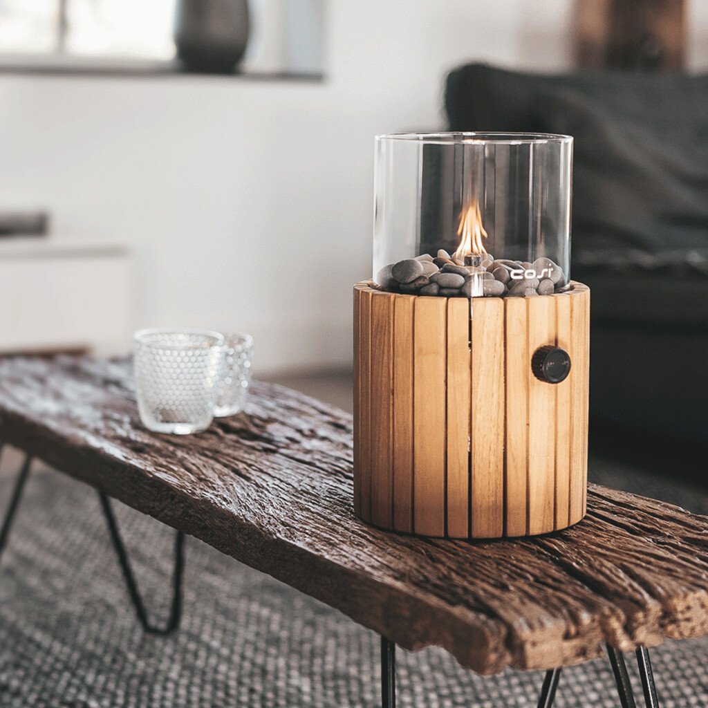 Cosi Cosiscoop Timber round gaslantaarn - teak kopen? - Rhodos-shop.nl