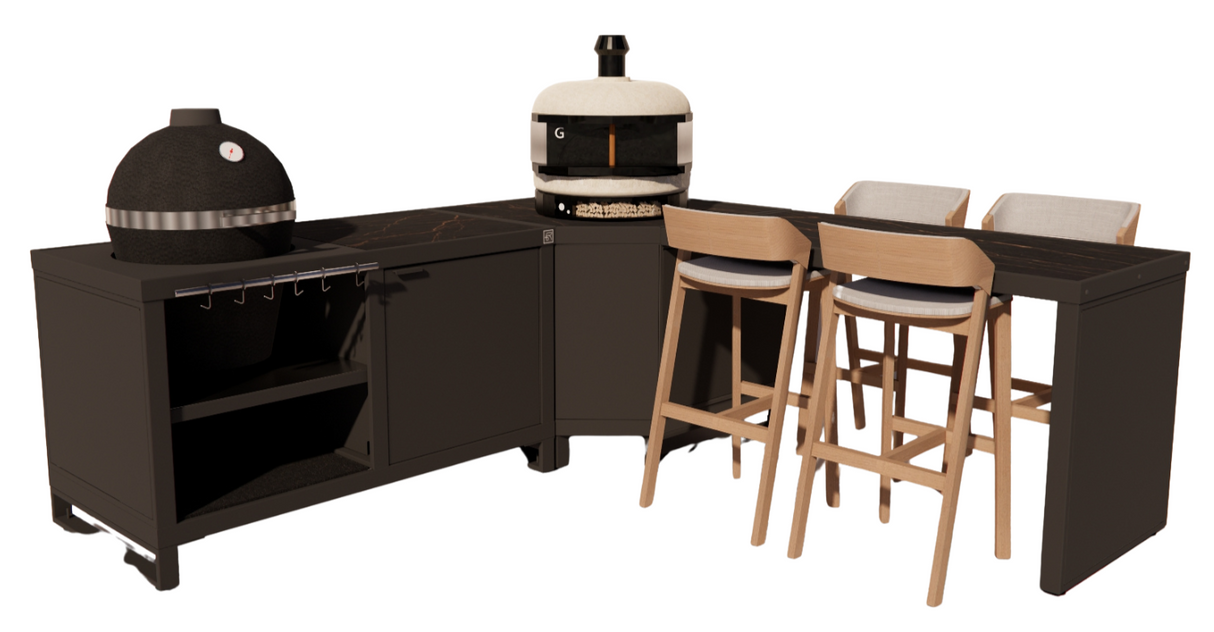 Roostr Rubix hoekopstelling met duo en bar - charcoal black