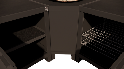 Roostr Rubix hoekopstelling met twee singles (voor kamado of pizzaoven) - charcoal black