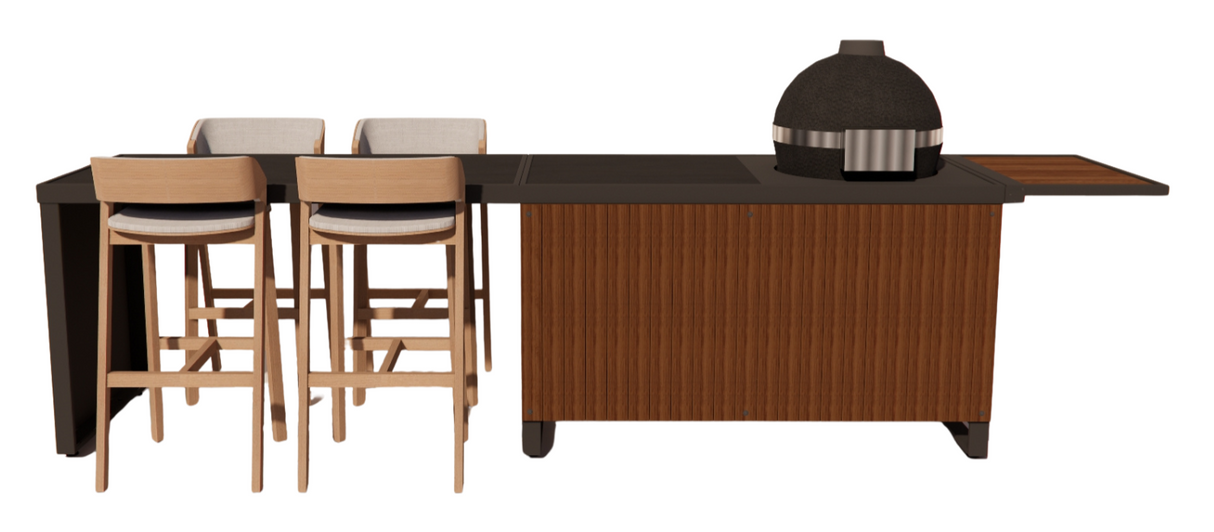 Roostr Rubix duo met Kamado en 4-persoons bar - charcoal black