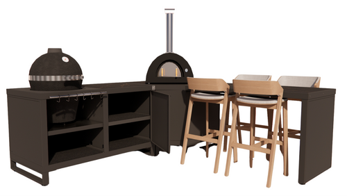 Roostr Rubix hoekopstelling met duo en bar - charcoal black