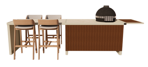 Roostr Rubix duo met Kamado en 4-persoons bar - timeless taupe