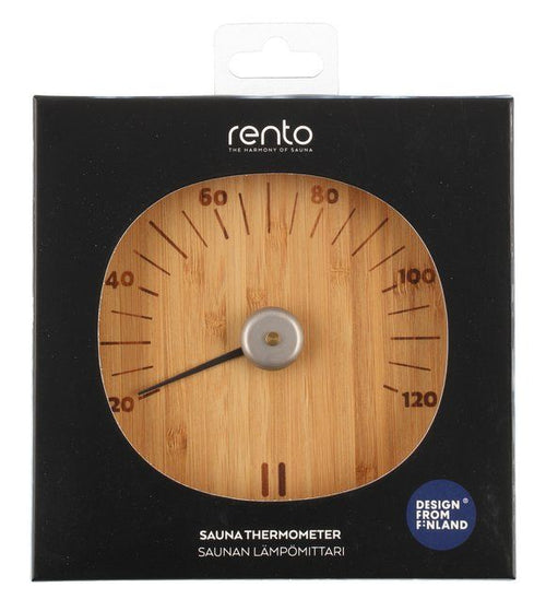 Rento sauna thermometer rond - bamboe