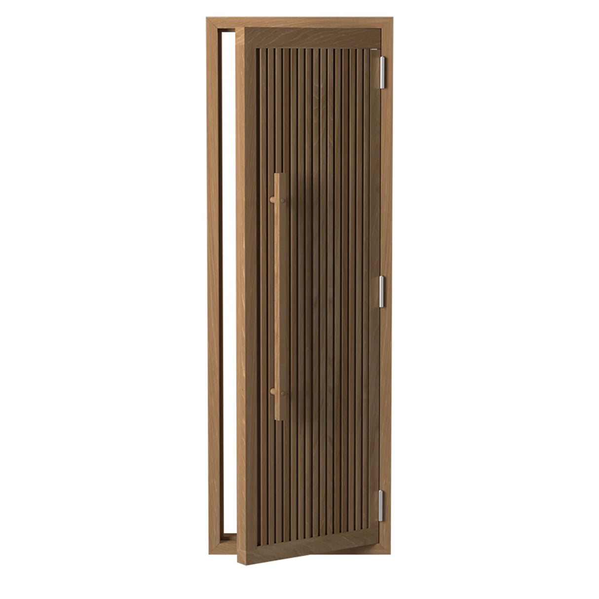 Gestreepte houten saunadeur cederhout 70 x 204 cm - rechtsdraaiend