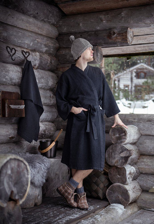 Rento Kenno unisex sauna badjas donkergrijs - L/XL