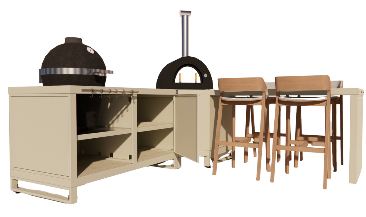 Roostr Rubix hoekopstelling met duo en bar - timeless taupe