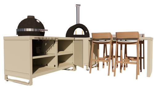 Roostr Rubix hoekopstelling met duo en bar - timeless taupe