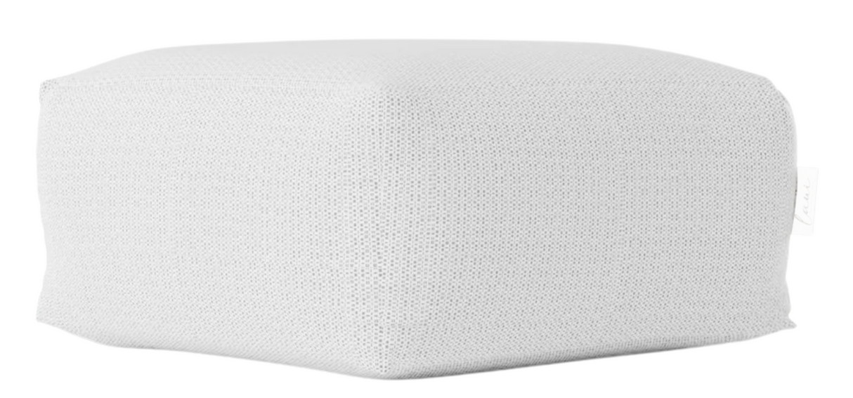 Laui Square Pouf - Boho White