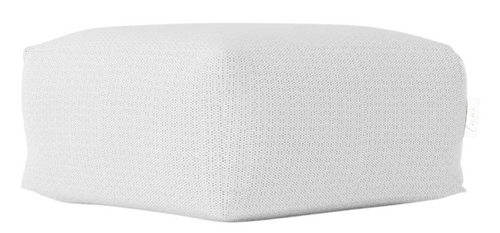 Laui Square Pouf - Boho White