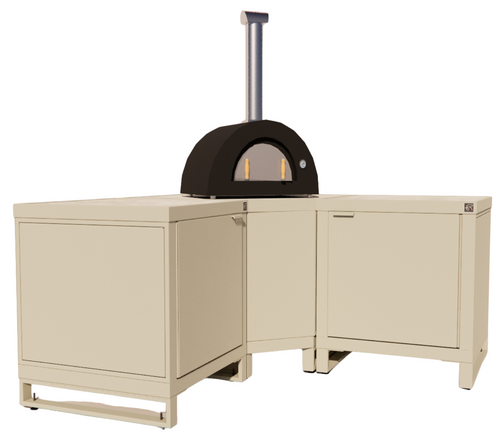 Roostr Rubix hoekopstelling met twee singles (voor kamado of pizzaoven) - timeless taupe