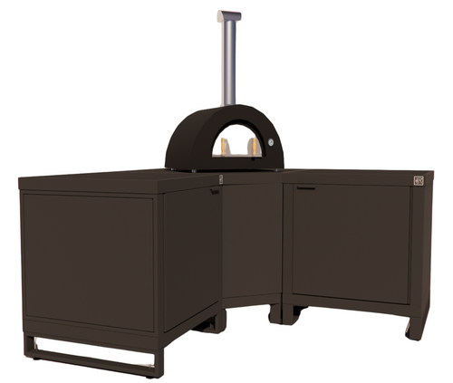 Roostr Rubix hoekopstelling met twee singles (voor kamado of pizzaoven) - charcoal black