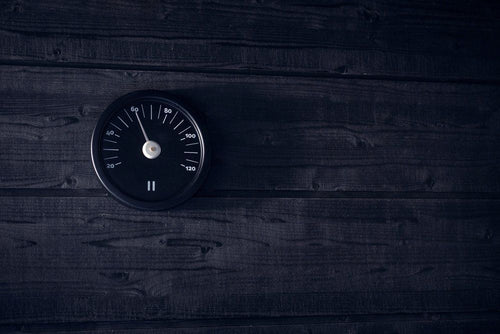 Rento aluminium sauna thermometer - zwart