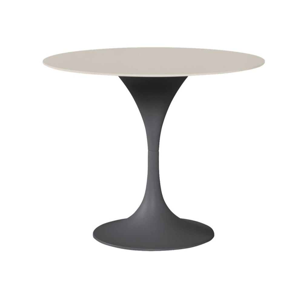 SUNS Nova dining table Ø 150 cm - Sintered stone taupe blad / Matt royal grey frame