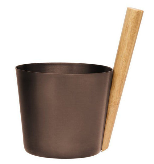 Rento aluminium sauna emmer (5 liter) met staafgreep - Brown/Black